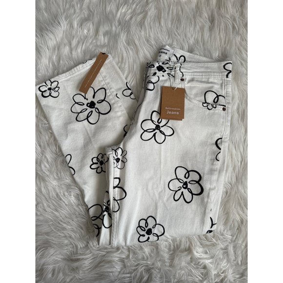 Reformation " Julianna Zip Mid Rise Straight Leg Jeans" Size 30 - Picture 6 of 15